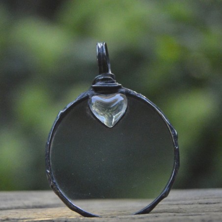 Serce   -  witrażowy wisior lupa