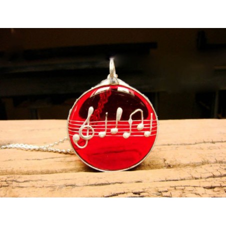 Dla Elizy - witrażowy wisior z muzycznym motywem