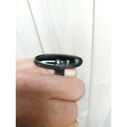 Zieleń - regulowany pierścionek witrażowy