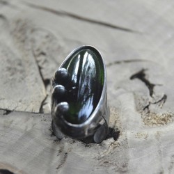 Zieleń - regulowany pierścionek witrażowy