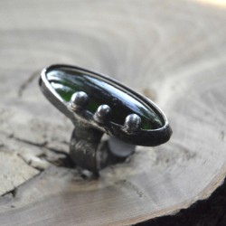 Zieleń - regulowany pierścionek witrażowy