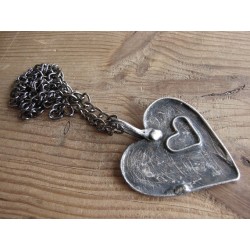 Serca dwa - witrażowy  wisior z miłosnym motywem