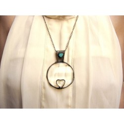 Sercowa   -  witrażowy wisior lupa