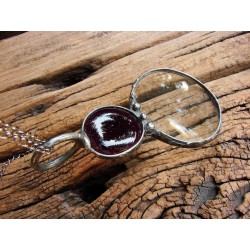 Śliwkowa - wisior witrażowy lupa do czytania i nie tylko