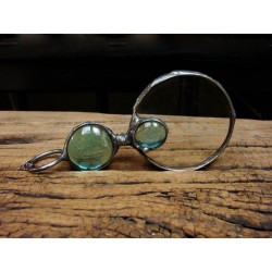 Turkusowa - wisior witrażowy lupa do czytania i nie tylko