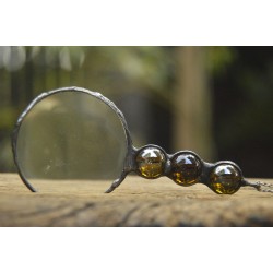 Dymna - witrażowy  wisior lupa na łańcuszku