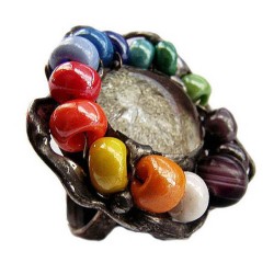 Multikolor - regulowany kolorowy witrażowy pierścionek