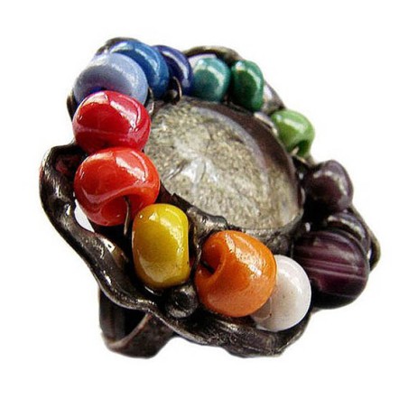 Multikolor - regulowany kolorowy witrażowy pierścionek