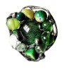Zielony z awenturynem i jaspisem - regulowany witrażowy pierścionek
