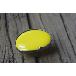 Żółty - Bahama Yellow regulowany witrażowy  pieścionek