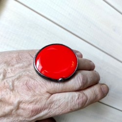 Ceramiczny pomarańczowy  - regulowany pierścionek witrażowy