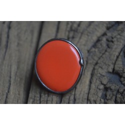 Ceramiczny pomarańczowy  - regulowany pierścionek witrażowy