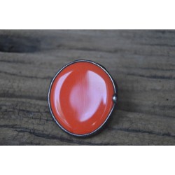 Ceramiczny pomarańczowy  - regulowany pierścionek witrażowy