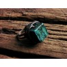 Turkus afrykański - witrażowy regulowany pierścionek