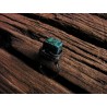 Turkus afrykański - witrażowy regulowany pierścionek