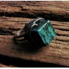 Turkus afrykański - witrażowy regulowany pierścionek