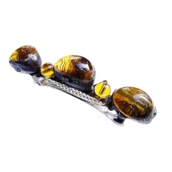 Miodowa - witrażowa klamra do włosów ze szkła