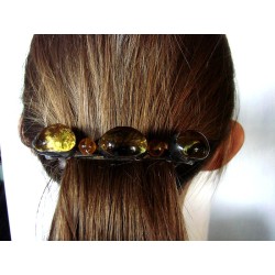 Miodowa - witrażowa klamra do włosów ze szkła