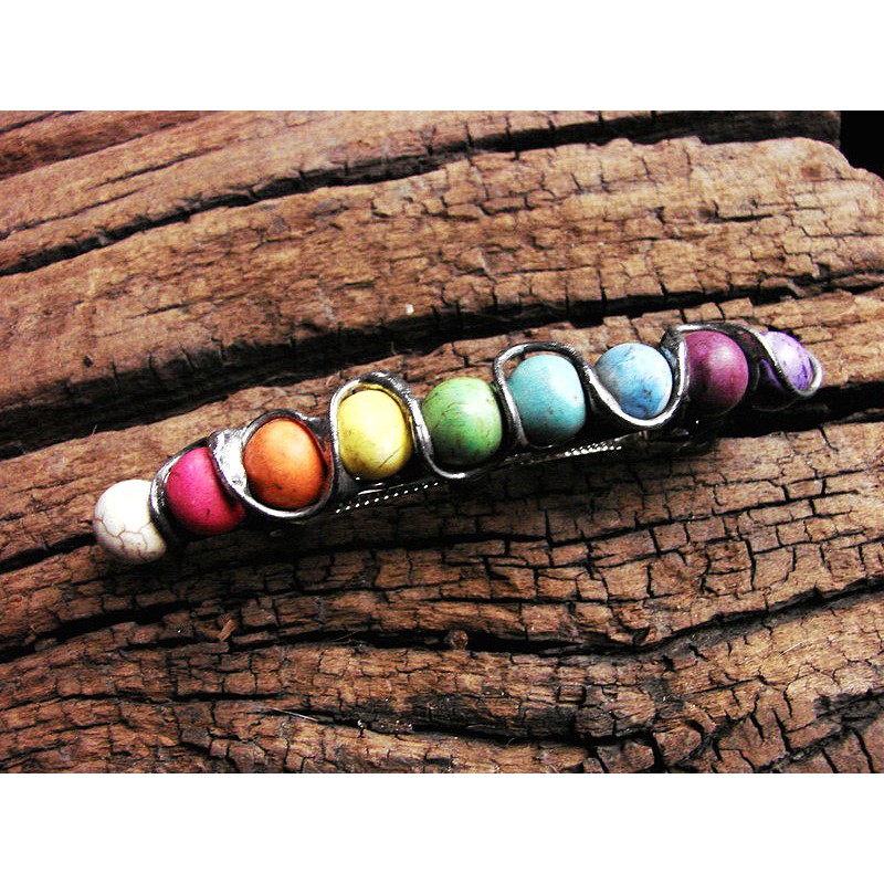 Tęcza howlitu - kolorowa klamra do włosów