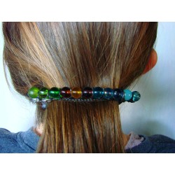 Wielokolorowa - witrażowa klamra do włosów