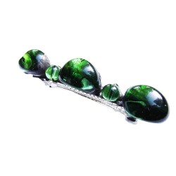 Zielona - witrażowa klamra do włosów ze szkła