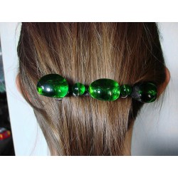 Zielona - witrażowa klamra do włosów ze szkła