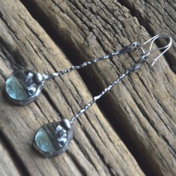 Błękit  - długie witrażowe kolczyki