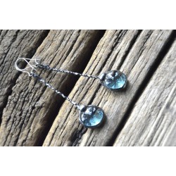 Błękit  - długie witrażowe kolczyki