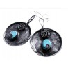 Turkusowe tarcze - okrągłe kolczyki witrażowe