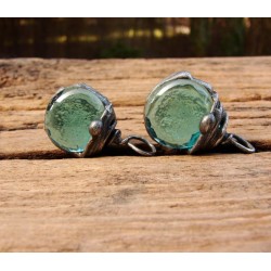 Błękitne krople - witrażowe kolczyki