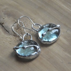 Błękitne krople - witrażowe kolczyki