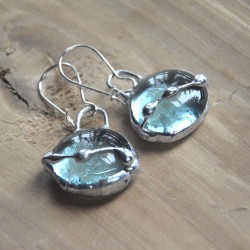 Błękitne krople - witrażowe kolczyki