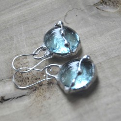 Błękitne krople - witrażowe kolczyki