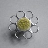 Cytrynowy kwiatek - witrażowa broszka