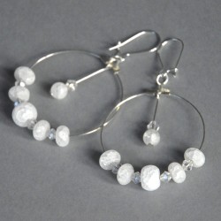 Lodowy kryształ - kolczyki koła z górskiego kryształu