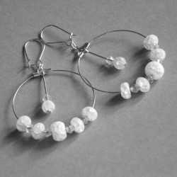 Lodowy kryształ - kolczyki koła z górskiego kryształu