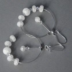 Lodowy kryształ - kolczyki koła z górskiego kryształu