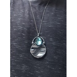 Turkusowa - wisior lupa na łańcuszku