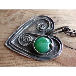 Green Heart  - wisior serce