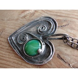 Green Heart  - wisior serce