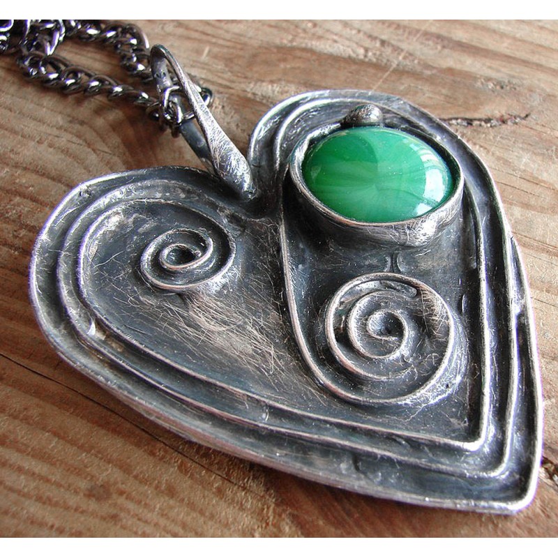 Green Heart  - wisior serce