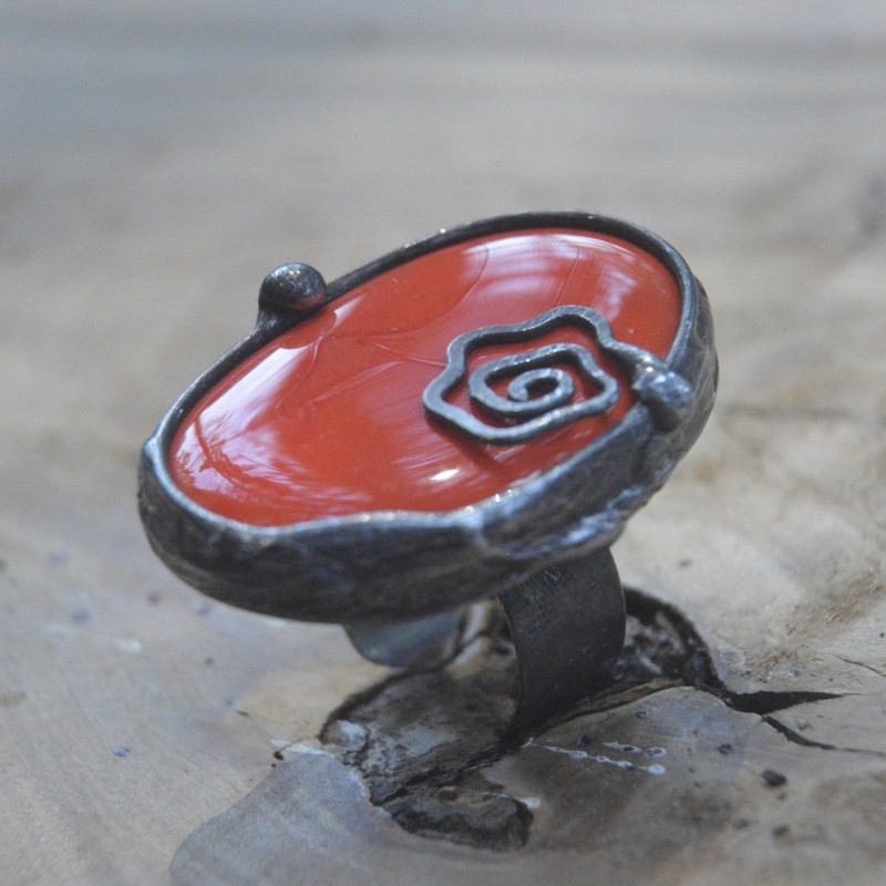 Pomarańczowy  - regulowany pierścionek