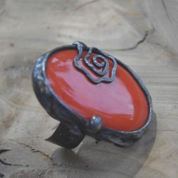 Pomarańczowy  - regulowany pierścionek