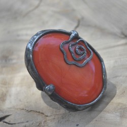 Pomarańczowy  - regulowany pierścionek