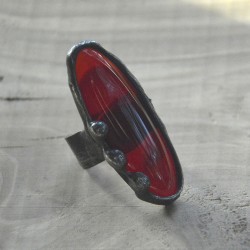 Kwistoczerwony - regulowany pierścionek