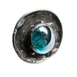 Turkusowy z rondem - regulowany pierścionek