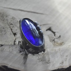 Granat - regulowany pierścionek