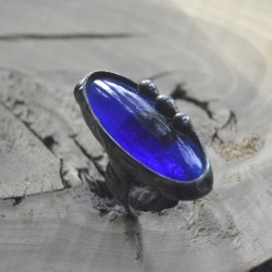 Granat - regulowany pierścionek