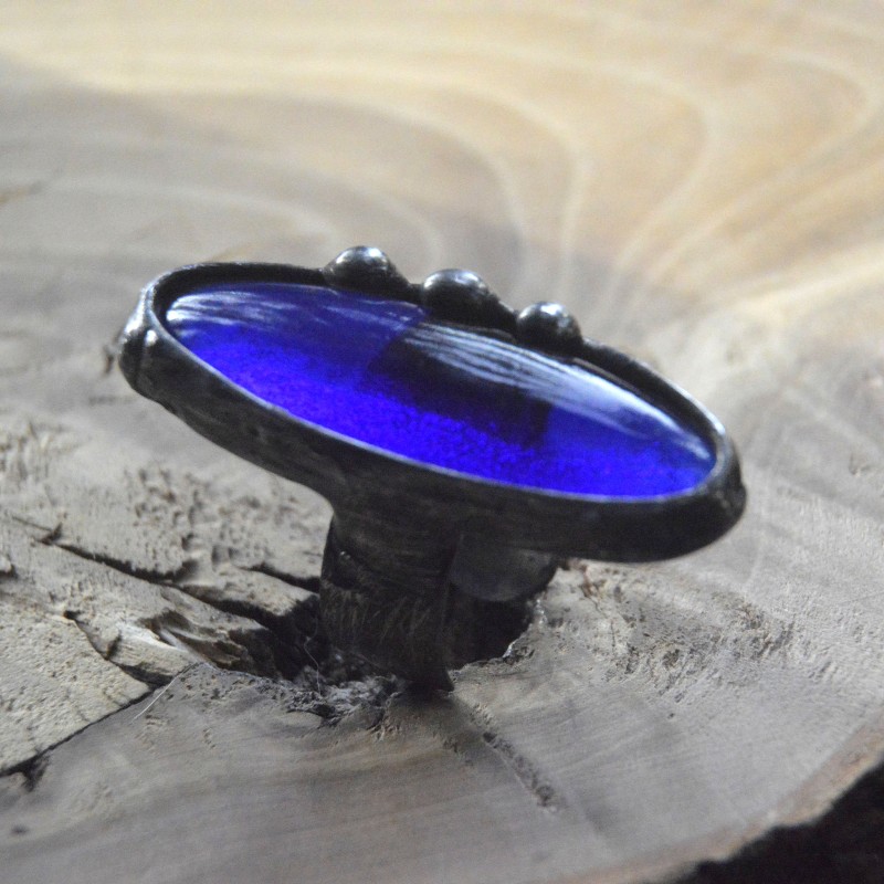 Granat - regulowany pierścionek