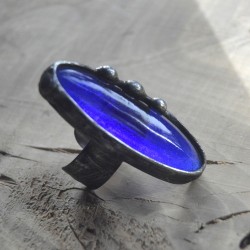 Granat - regulowany pierścionek